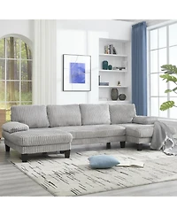 Streamdale Furniture U-Shaped Sofa with Double Chaise, Oversized 4-Seat Couch