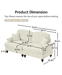 Streamdale Furniture Modular Sofa Set- Flared Arms, Removable Skirts, Spindle Legs