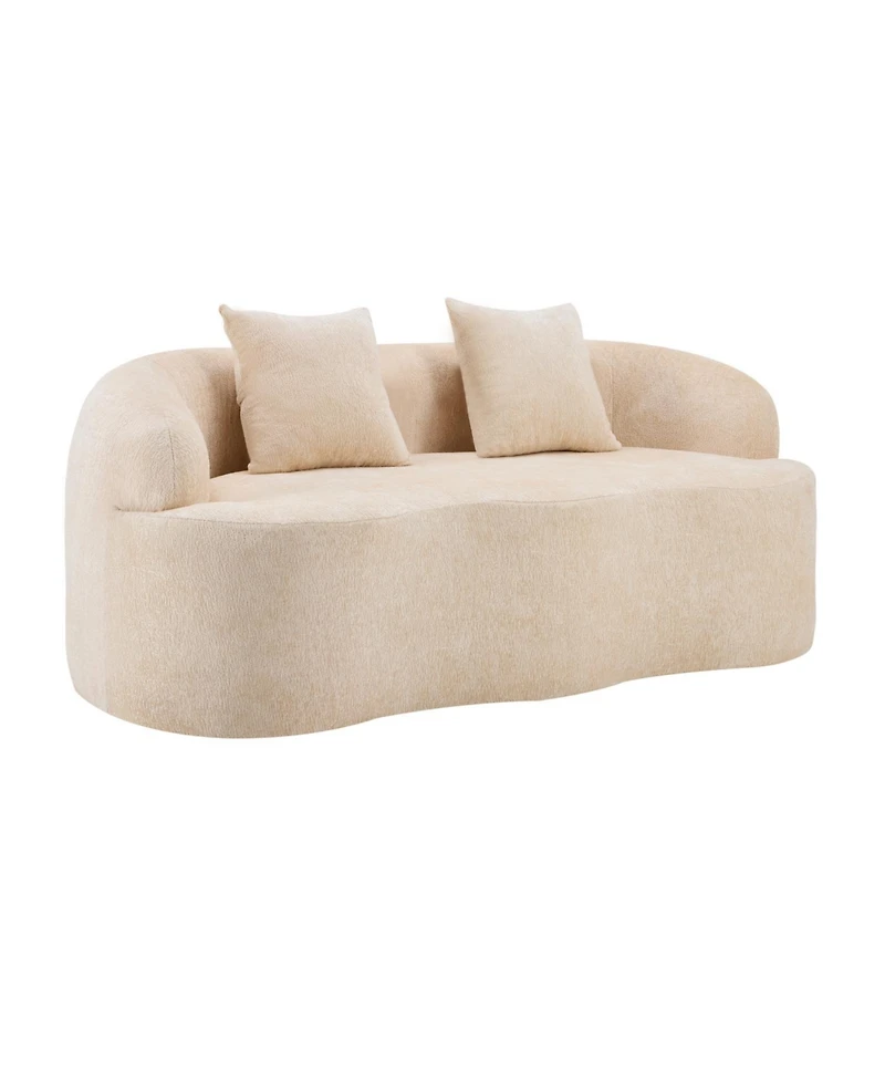 Streamdale Furniture Curved Loveseat Sofa, Small Space Couch with 2 Pillows