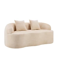 Streamdale Furniture Curved Loveseat Sofa, Small Space Couch with 2 Pillows