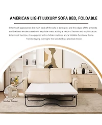 Streamdale Furniture Sleeper Sofa Bed, Pull Out Couch, 2-Seater Linen Convertible Sofa