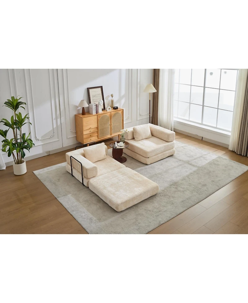 Streamdale Furniture Compression Convertible Sofa Bed, Chenille