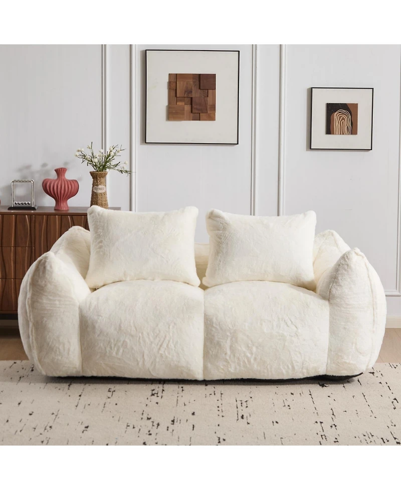Streamdale Furniture Giant Bean Bag Couch, Ultra Soft Fluffy Loveseat Sofa