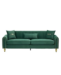 Streamdale Furniture Modern Plush 3-Seater Sofa with Pillows & Metal Legs