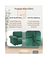 Streamdale Furniture Green Velvet 79" Storage Loveseat - Modern Small Space Sofa