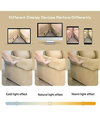 Streamdale Furniture Oversized Cloud Modular Sectional Couch, Corduroy, Wide Armrests, Camel