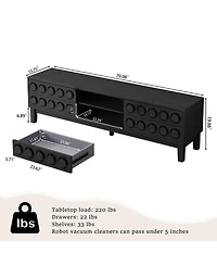 Streamdale Furniture Mid-Century Media Console - 4 Drawers, Cable Management, Tv Stand up to 75"