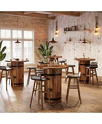 Tribesigns Round Bar Table, 39.4-Inch Bar Height, Bistro Pub Table for Kitchen, Living Room, Small Space