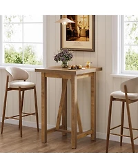 Tribesigns Bar Table, 39.4" Tall Counter Height Pub Table for Cocktail Coffee Bistro, Farmhouse Square High Top Desk