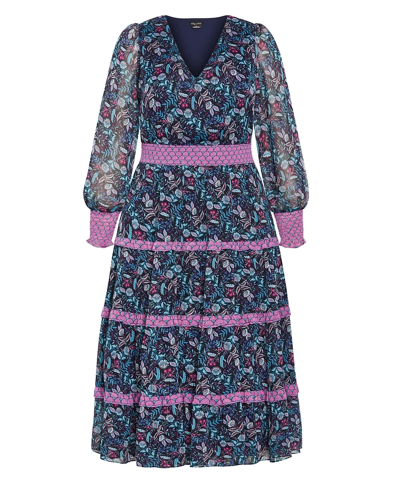 City Chic Women's Gwendolyn Print Dress