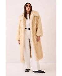 Nasty Gal Women's Belted Tipped Faux Fur Coat