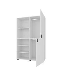 Fm Furniture Ollie 2-Door Wardrobe with Open Storage,White