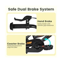 Hongge Kids Adjustable Training Bicycle with Dual Brakes and All Terrain Tires