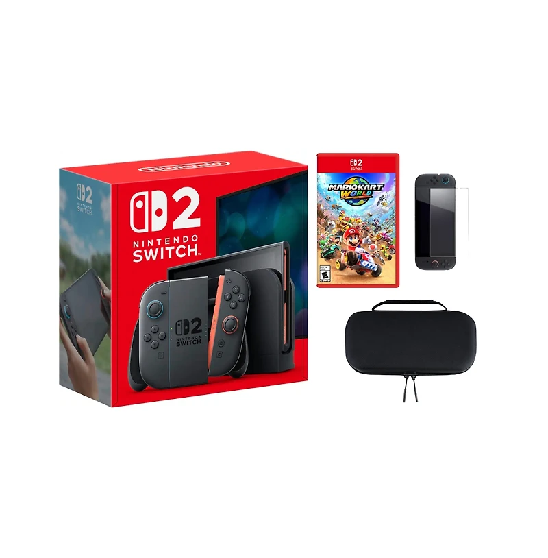 Nintendo Switch 2 Bundle With Accessories & Mario Kart World Game