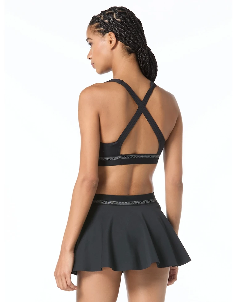 Michael Kors Women's Cross Back Scoop Neck Bra Top