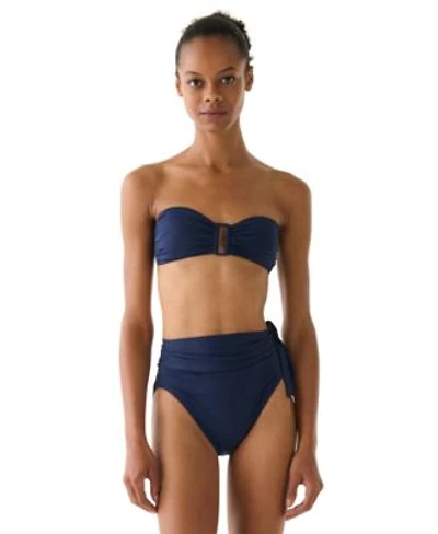 Kate Spade Womens Ring Front Bandeau Top High Waist Bottom