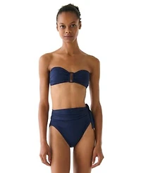 Kate Spade Womens Ring Front Bandeau Top High Waist Bottom