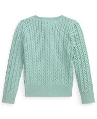 Polo Ralph Lauren Girls' 2T-6X Mini-Cable Front-Button Cardigan