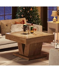 Tribesigns Square Coffee Table, Wood Center Table for Living Room, 31.5" Modern Cocktail Tea Accent Table, Natural