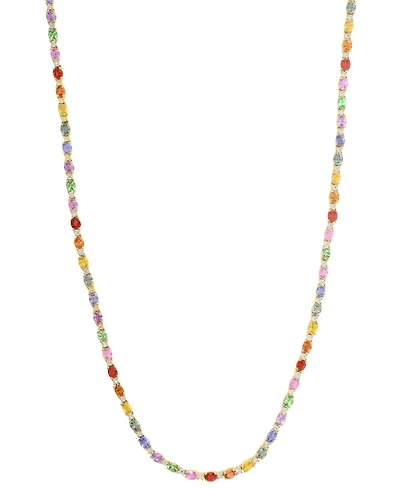 Effy Collection Multi Sapphire (17-1/2 ct. t.w.) and Diamond (1/4 ct. t.w.) Necklace in 14k Yellow Gold