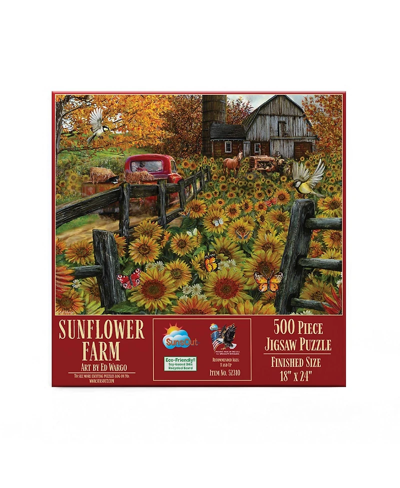 SunsOut Sunflower Farm 500 piece Jigsaw Puzzle for Adults