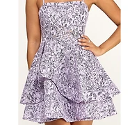 Emerald Sundae Juniors' Sequined Square-Neck Dress