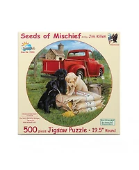 SunsOut Seeds of Mischief 500 piece Jigsaw Puzzle for Adults Round