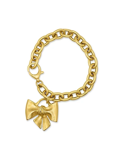 Bowood Lane 12k Gold Plated Bow Charm Bracelet