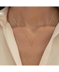 Bearfruit Jewelry 14k Gold Plated Marielle Mini Cross Necklace Holiday Gift Idea.