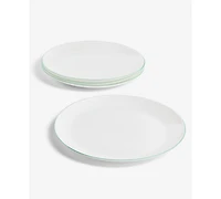 Arch Studio Opal Glass Rim Dinner Plates, Set of 4, Service For 4