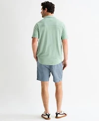 Lucky Brand Mens Short Sleeve Linen Knit Shirt Paired With The Mustang T Shirt Bluestone 7 Inch Linen Pull On Shorts