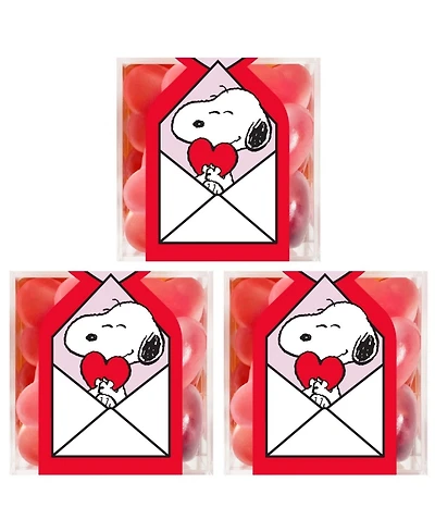 Sugarfina Valentine's Day Snoopy Strawberry Hearts Candy Cube Kit, 3 Pieces