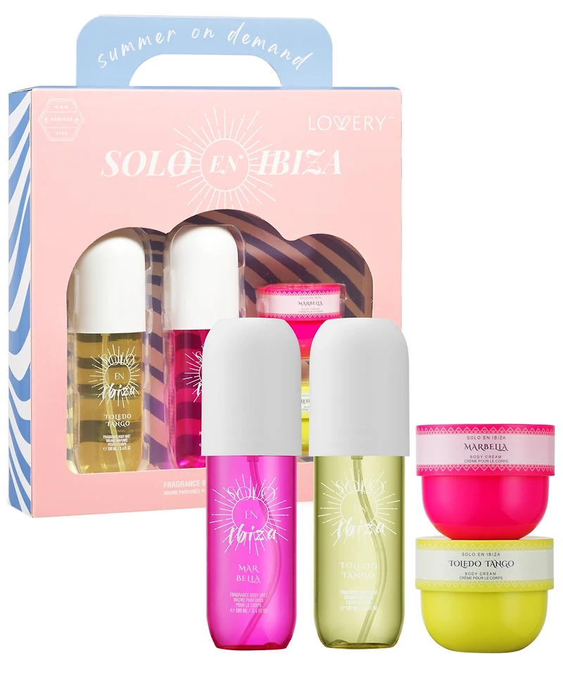 Lovery 4-Pc. Solo En Ibiza Body Mist And Cream Gift Set