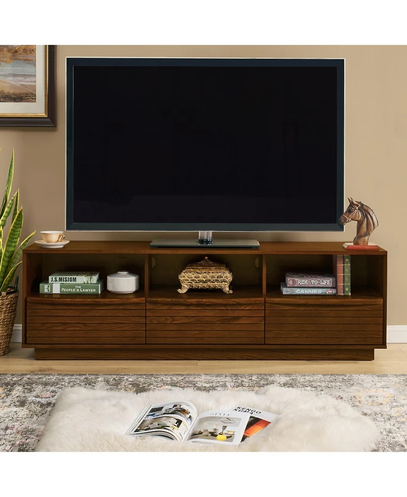 Streamdale Furniture 63" Mid-Century Tv Stand - Walnut