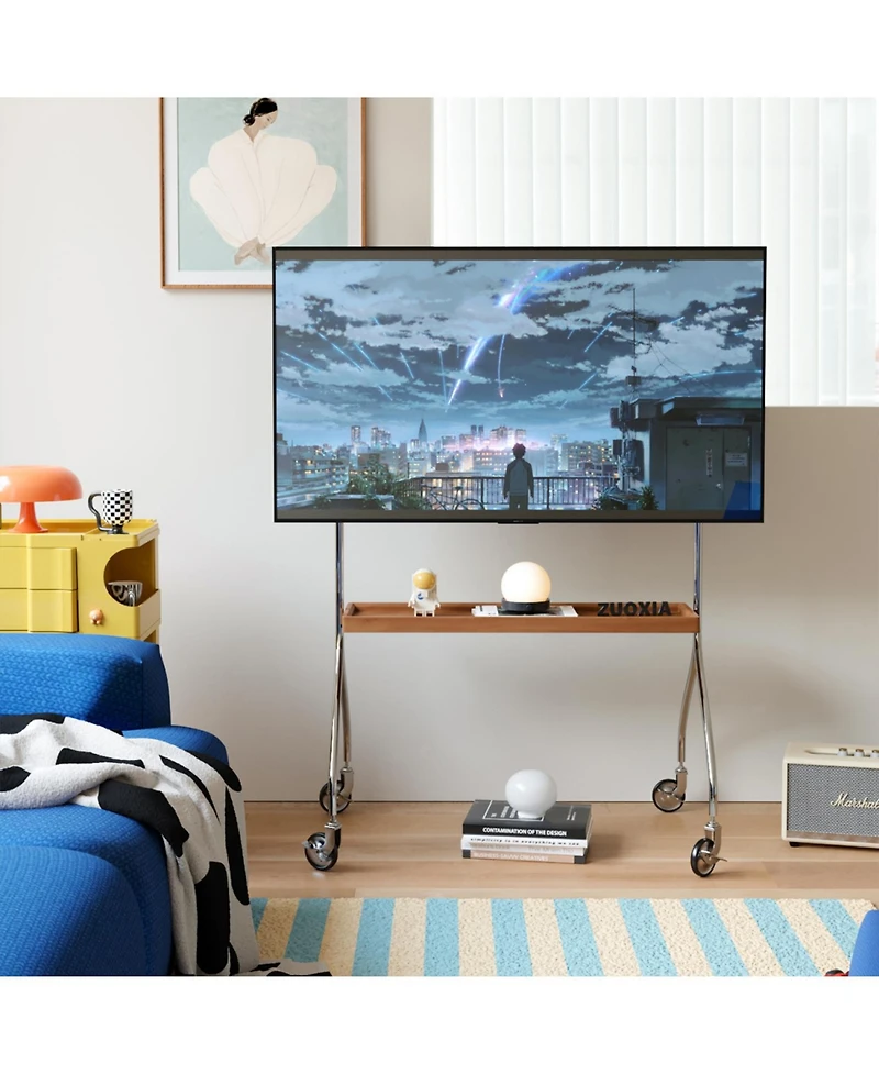 Streamdale Furniture Antique Brown Movable Tv Stand