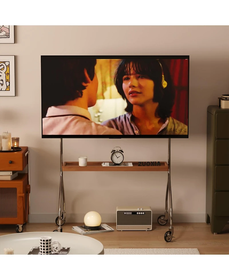 Streamdale Furniture Antique Brown Movable Tv Stand