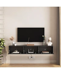 Streamdale Furniture 69" Mdf Floating Wall Mounted Led Tv Stand