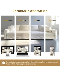 Streamdale Furniture Plush Corduroy 3-Seat Sofa Cloud Couch Beige