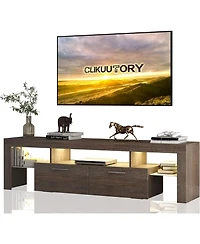 Streamdale Furniture 75" Wood Modern Brown Tv Stand