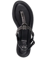 Gc Shoes Women's Embellished Buckle Flat Sandals