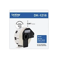 Brother DK1218 0.94 in Dia Die-Cut Round Paper Labels Roll