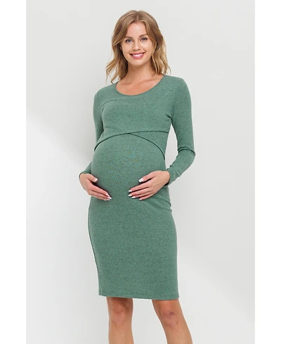 Hello Miz Maternity Long Sleeve Bodycon Nursing Dress