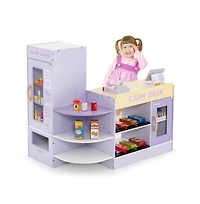 Hongge Kids Wooden Supermarket Play Set with Checkout Counter