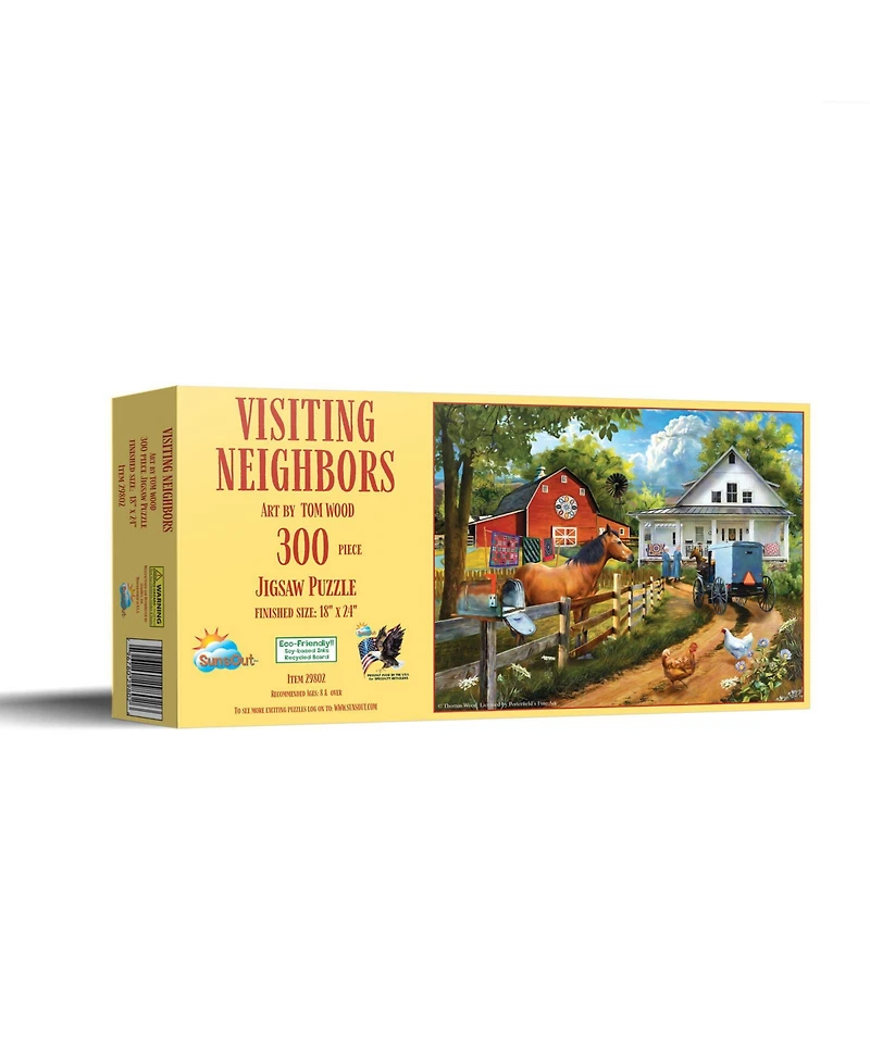 SunsOut Visiting Neighbors 300 piece Jigsaw Puzzle for Adults