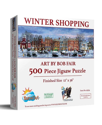 SunsOut Winter Shopping 500 piece Jigsaw Puzzle for Adults