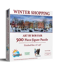 SunsOut Winter Shopping 500 piece Jigsaw Puzzle for Adults