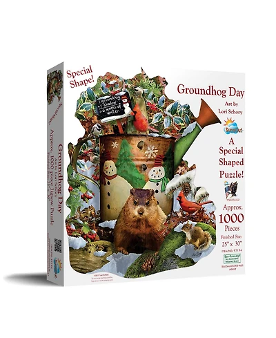 SunsOut Groundhog Day 1000 piece Jigsaw Puzzle for Adults Special Shape Groundhog Day