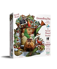SunsOut Groundhog Day 1000 piece Jigsaw Puzzle for Adults Special Shape Groundhog Day