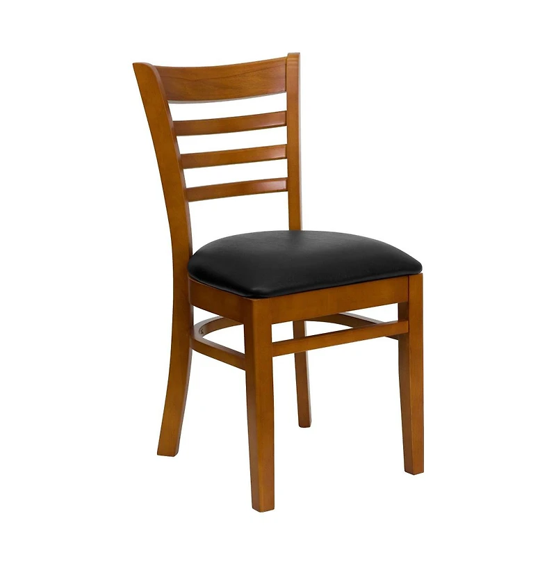 Emma+Oliver Ladder Back Wooden Restaurant Dining Chair