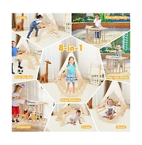 Hongge Kids Montessori Climbing Arch and Sensory Activity Table with Multi Skill Play Features